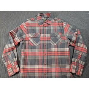 Jachs MFG Heritage Flannel Shirt Mens Medium Red Gray Plaid Button Down Pockets